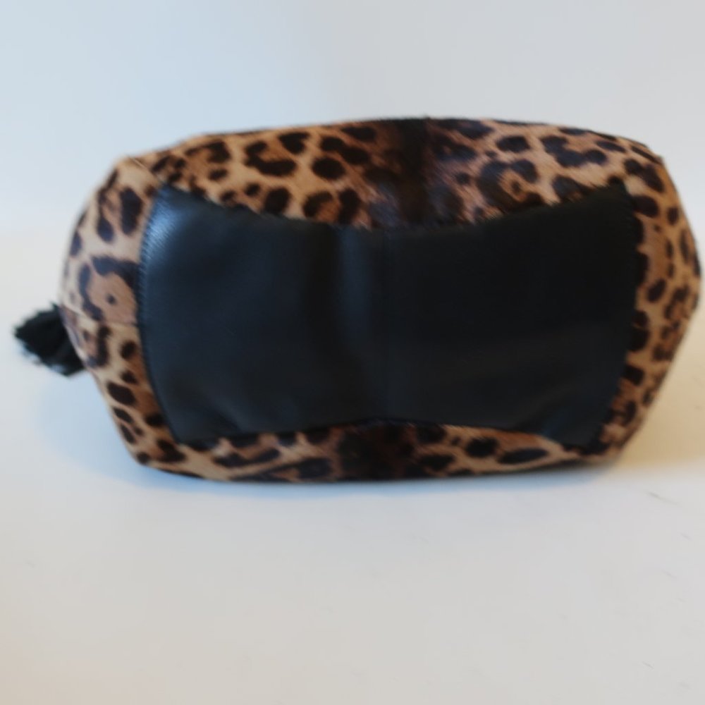 J. Crew Leopard Print Satchel with Black Accents - Picture 6 of 12